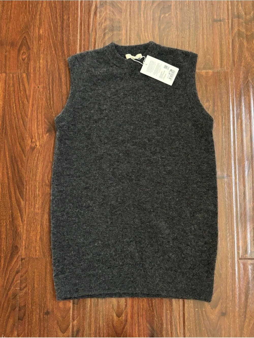 Sezane Charcoal Sleeveless Knit Shift Dress